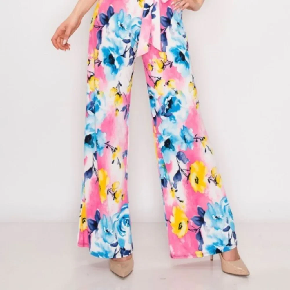 Wide Leg Halter Jumpsuit - Picture 2 of 5